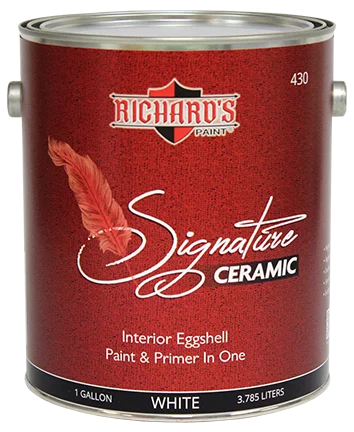 Краска для внутренних работ Signature Ceramic Paint & Primer In One - Eggshell Finish