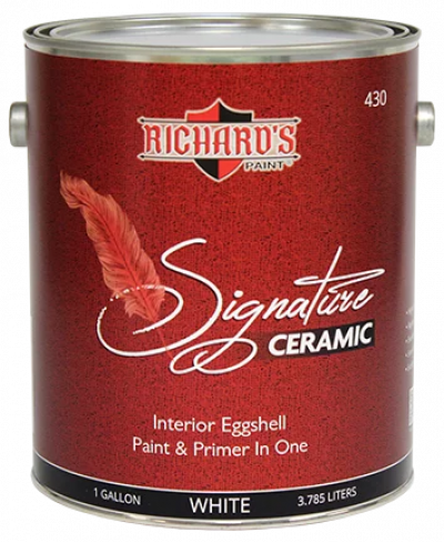 Краска для внутренних работ Signature Ceramic Paint & Primer In One - Eggshell Finish